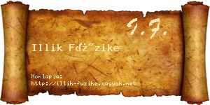 Illik Füzike névjegykártya